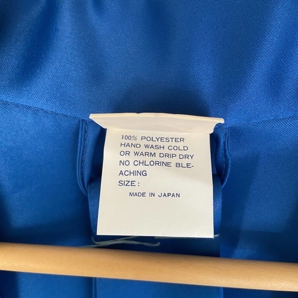 Embroidered Floral Asian Robe Royal Blue One Size Made In Japan NWOT - Picture 9 of 9